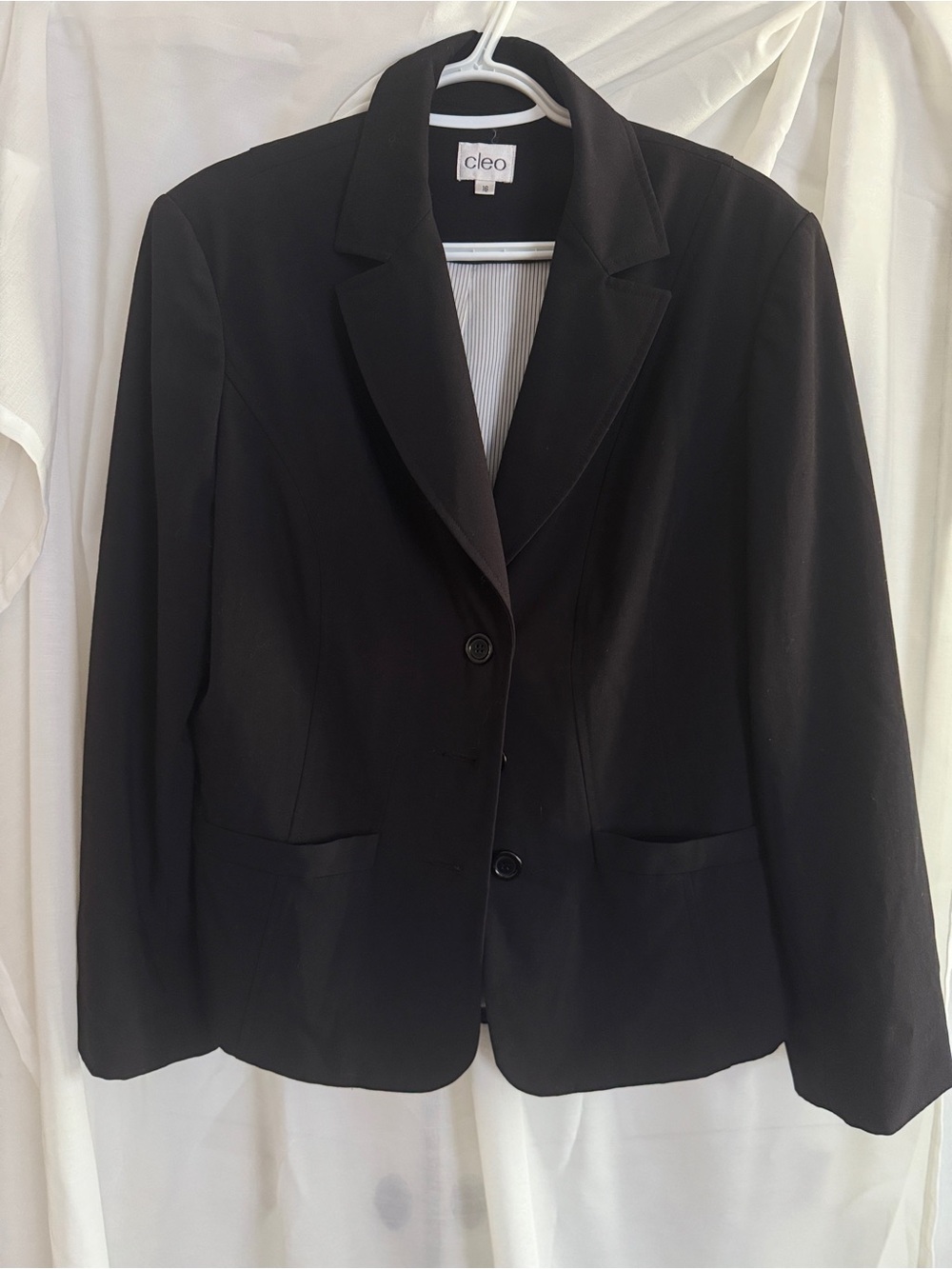cleo Black Two-Button Women's Tailored Blazer